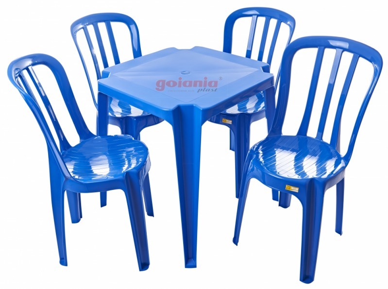 Conjunto 1 Mesa e 4 Cadeiras Poltronas Coloridas